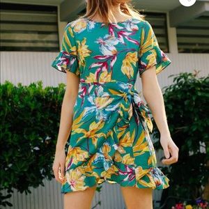Floral Wrap Mini Dress Multicolor Dress Spring